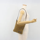 FENDI Shoulder Bag Corduroy Beige Silver Auth mr2721-25
