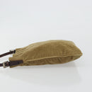 FENDI Shoulder Bag Corduroy Beige Silver Auth mr2721-4