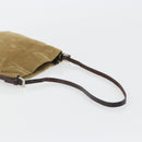 FENDI Shoulder Bag Corduroy Beige Silver Auth mr2721-7