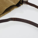 FENDI Shoulder Bag Corduroy Beige Silver Auth mr2721-8