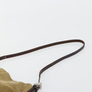 FENDI Shoulder Bag Corduroy Beige Silver Auth mr2721-14