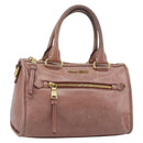 Miu Miu Hand Bag Leather Pink Gold Auth mr2722-1