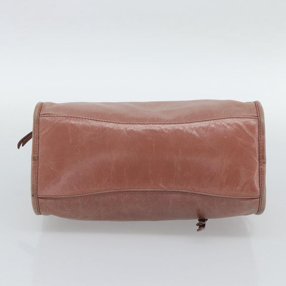 Miu Miu Hand Bag Leather Pink Gold Auth mr2722