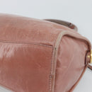 Miu Miu Hand Bag Leather Pink Gold Auth mr2722-15