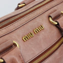Miu Miu Hand Bag Leather Pink Gold Auth mr2722-17
