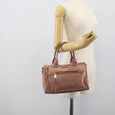 Miu Miu Hand Bag Leather Pink Gold Auth mr2722-24