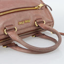 Miu Miu Hand Bag Leather Pink Gold Auth mr2722-7