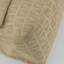 FENDI Zucchino Canvas Mamma Baguette Hand Bag Beige Gold Auth mr2723-15