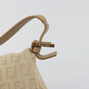 FENDI Zucchino Canvas Mamma Baguette Hand Bag Beige Gold Auth mr2723-18