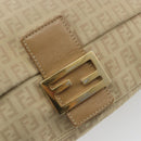 FENDI Zucchino Canvas Mamma Baguette Hand Bag Beige Gold Auth mr2723-10