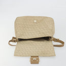 FENDI Zucchino Canvas Mamma Baguette Hand Bag Beige Gold Auth mr2723-19