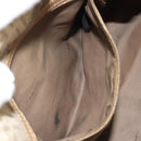 FENDI Zucchino Canvas Mamma Baguette Hand Bag Beige Gold Auth mr2723-25