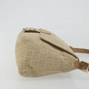 FENDI Zucchino Canvas Mamma Baguette Hand Bag Beige Gold Auth mr2723-3