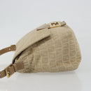 FENDI Zucchino Canvas Mamma Baguette Hand Bag Beige Gold Auth mr2723-4