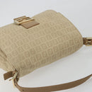 FENDI Zucchino Canvas Mamma Baguette Hand Bag Beige Gold Auth mr2723-6