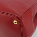 PRADA Hand Bag Safiano Leather Red Gold Auth mr2724-8