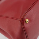 PRADA Hand Bag Safiano Leather Red Gold Auth mr2724-15