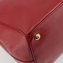 PRADA Hand Bag Safiano Leather Red Gold Auth mr2724-17