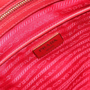 PRADA Hand Bag Safiano Leather Red Gold Auth mr2724-19