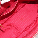 PRADA Hand Bag Safiano Leather Red Gold Auth mr2724-10