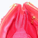 PRADA Hand Bag Safiano Leather Red Gold Auth mr2724-21