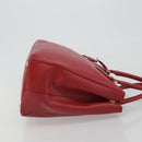 PRADA Hand Bag Safiano Leather Red Gold Auth mr2724-3