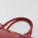 PRADA Hand Bag Safiano Leather Red Gold Auth mr2724-14
