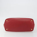 PRADA Hand Bag Safiano Leather Red Gold Auth mr2724-5
