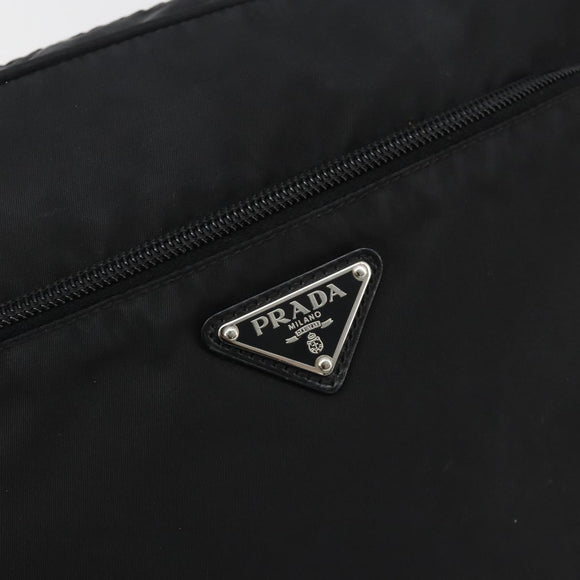 PRADA Shoulder Bag Nylon Black Silver Auth mr2725A