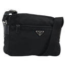 PRADA Shoulder Bag Nylon Black Silver Auth mr2725A-1