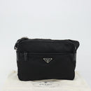 PRADA Shoulder Bag Nylon Black Silver Auth mr2725A-12