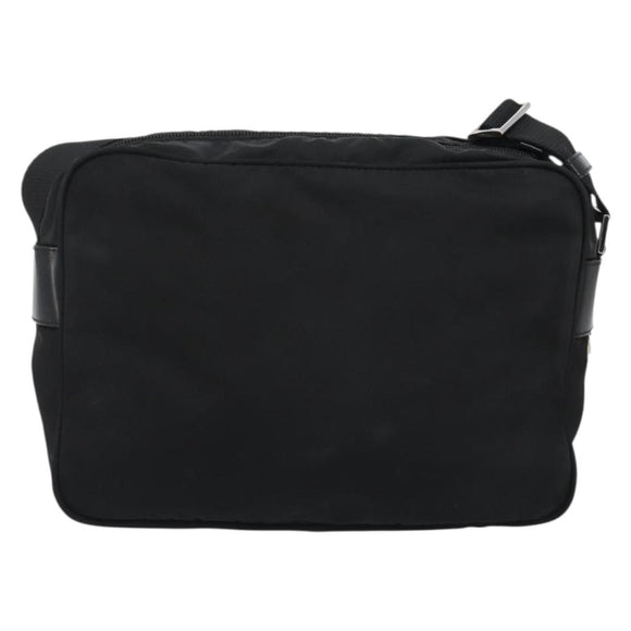 PRADA Shoulder Bag Nylon Black Silver Auth mr2725A