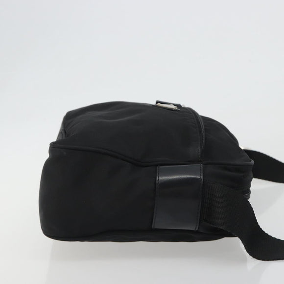 PRADA Shoulder Bag Nylon Black Silver Auth mr2725A