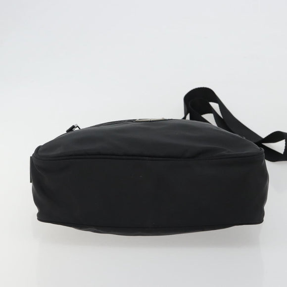 PRADA Shoulder Bag Nylon Black Silver Auth mr2725A
