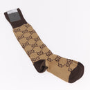 GUCCI Socks Cotton Set of 4 Pairs Beige Brown Navy Auth mr2726-18