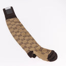 GUCCI Socks Cotton Set of 4 Pairs Beige Brown Navy Auth mr2726-24