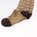 GUCCI Socks Cotton Set of 4 Pairs Beige Brown Navy Auth mr2726-26