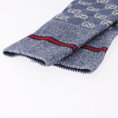GUCCI Socks Cotton Set of 4 Pairs Beige Brown Navy Auth mr2726-4