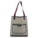 GUCCI GG Supreme Sherry Line Tote Bag PVC Navy Gold 40 02 003 Auth mr2727-2