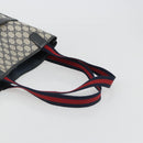 GUCCI GG Supreme Sherry Line Tote Bag PVC Navy Gold 40 02 003 Auth mr2727-7