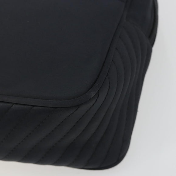 SAINT LAURENT Hand Bag Nylon Black Gold Auth mr2728
