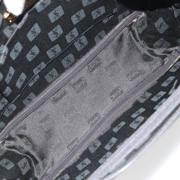 SAINT LAURENT Hand Bag Nylon Black Gold Auth mr2728