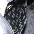 SAINT LAURENT Hand Bag Nylon Black Gold Auth mr2728-12