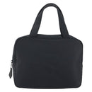 SAINT LAURENT Hand Bag Nylon Black Gold Auth mr2728-13