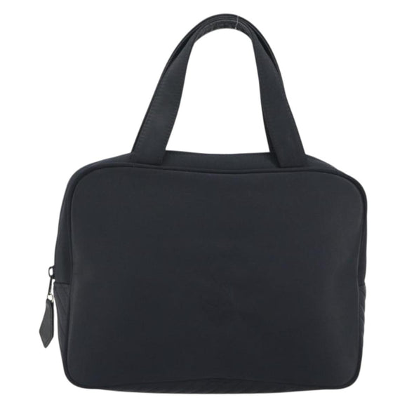 SAINT LAURENT Hand Bag Nylon Black Gold Auth mr2728