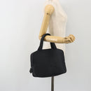 SAINT LAURENT Hand Bag Nylon Black Gold Auth mr2728-20