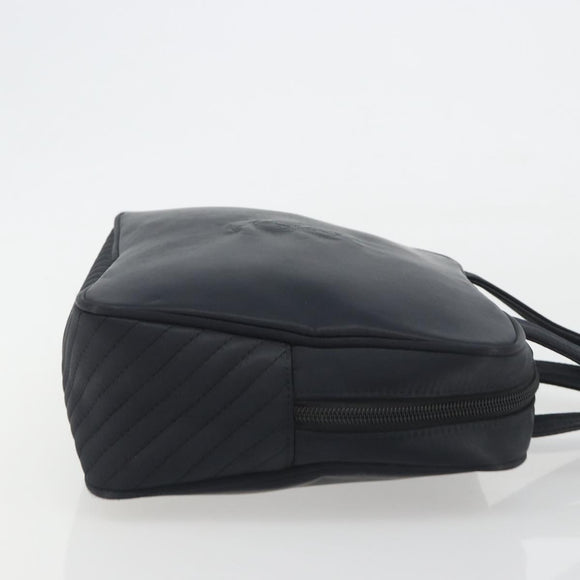 SAINT LAURENT Hand Bag Nylon Black Gold Auth mr2728