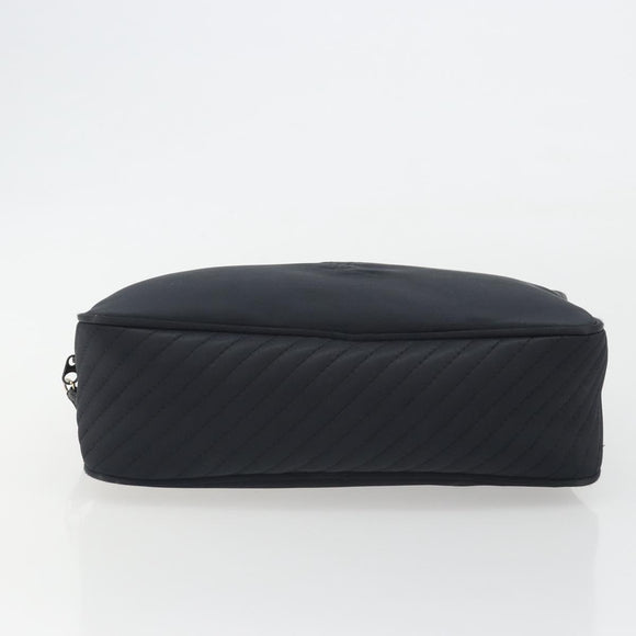 SAINT LAURENT Hand Bag Nylon Black Gold Auth mr2728