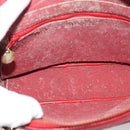 CHANEL Matelasse Chain Shoulder Bag Leather Red Gold CC Auth mr2729-16