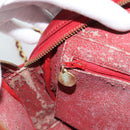 CHANEL Matelasse Chain Shoulder Bag Leather Red Gold CC Auth mr2729-19